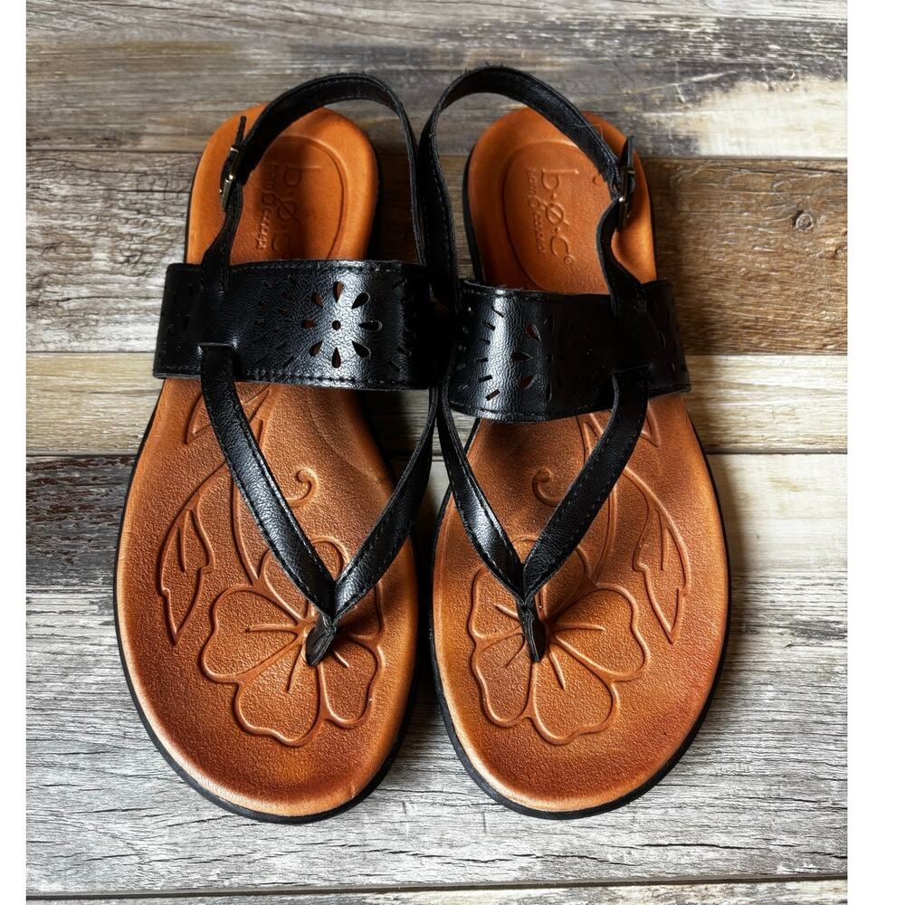 B.O.C BORN CONCEPT Womens Black Thong Style Flat Sandals Sz 10M Z40609